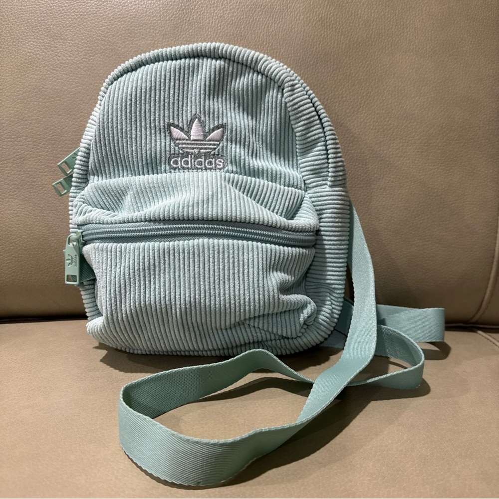 Adidas Corduroy Trefoil 2.0 Mini Travel Backpack Sage Green: clean